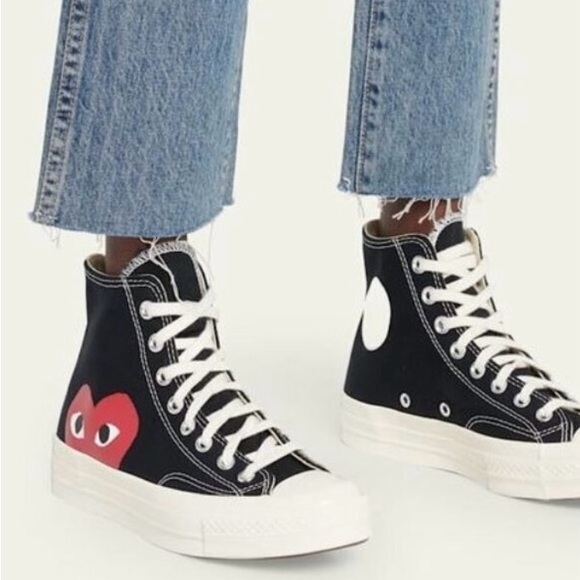 Play Comme de Garçons + Converse High Top Sneakers - Picture 1 of 8